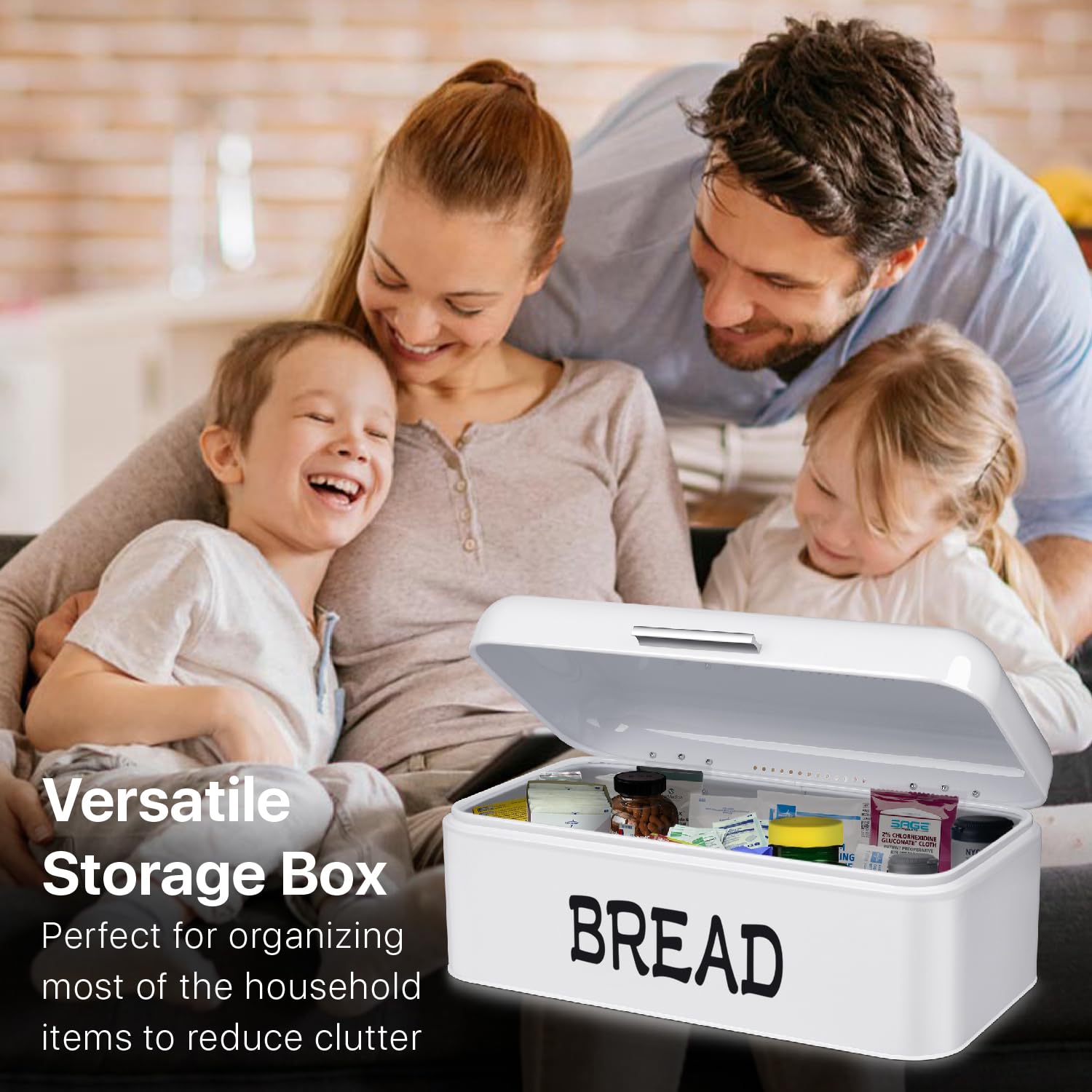 Amazon.com: Flexzion Metal White Bread Box for Kitchen Countertop
